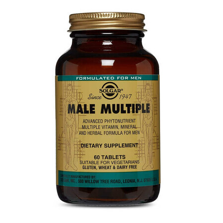 Multivitaminico Male Multiple per uomo, 60 compresse, Solgar