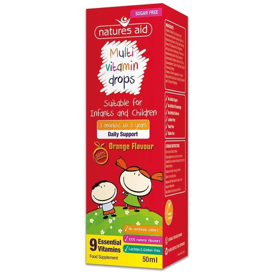 Gocce multivitaminiche per bambini, 50 ml, Natures Aid