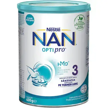 Nan 3 Optipro Premium leche maternizada, +12 meses, 400 g, Nestlé