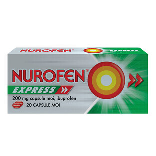 Nurofen Express 200 mg, 20 soft capsules, Reckitt Benckiser Healthcare