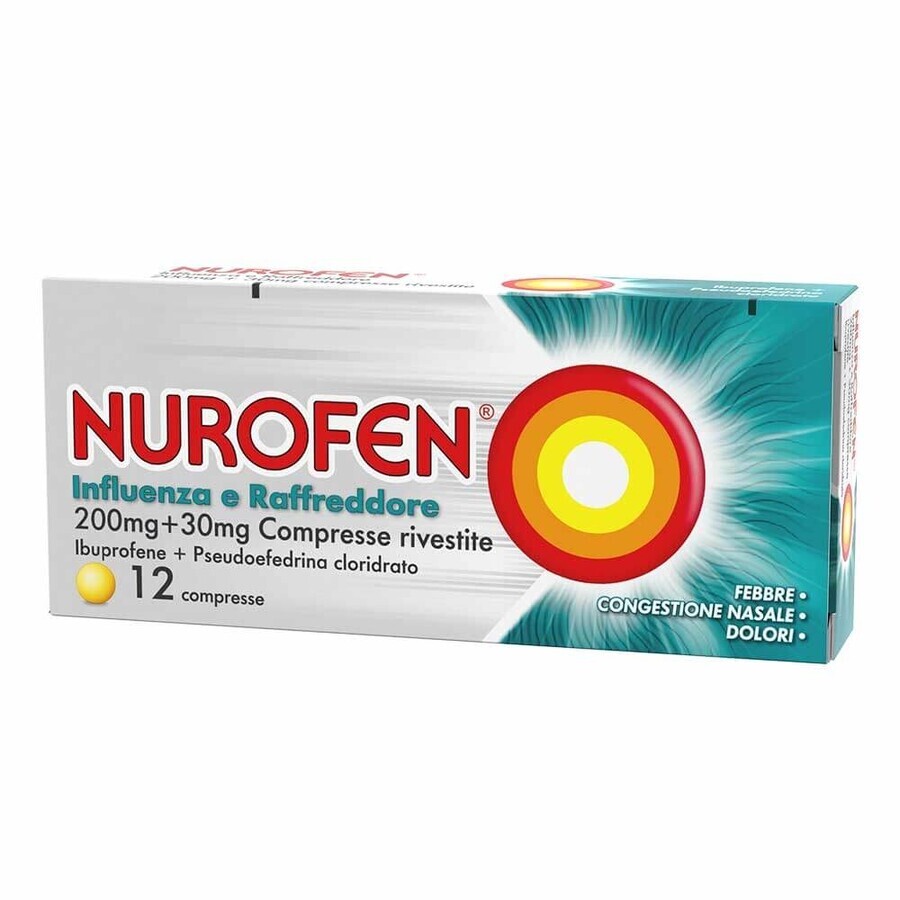Nurofen Influenza e Raffreddore 200 mg + 30 mg, 12 compresse rivestite, Reckitt Benckiser recensioni