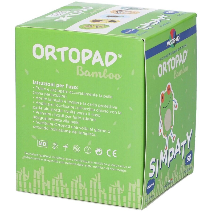 Oclusor para bebés ORTOPAD Simpaty Master-Aid, Regular 85x59 mm, 50 uds, Pietrasanta Pharma