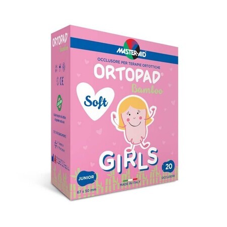 Oclusor infantil ORTOPAD SOFT Girls Junior Master-Aid, 67x50 mm, 20 piezas, Pietrasanta Pharma