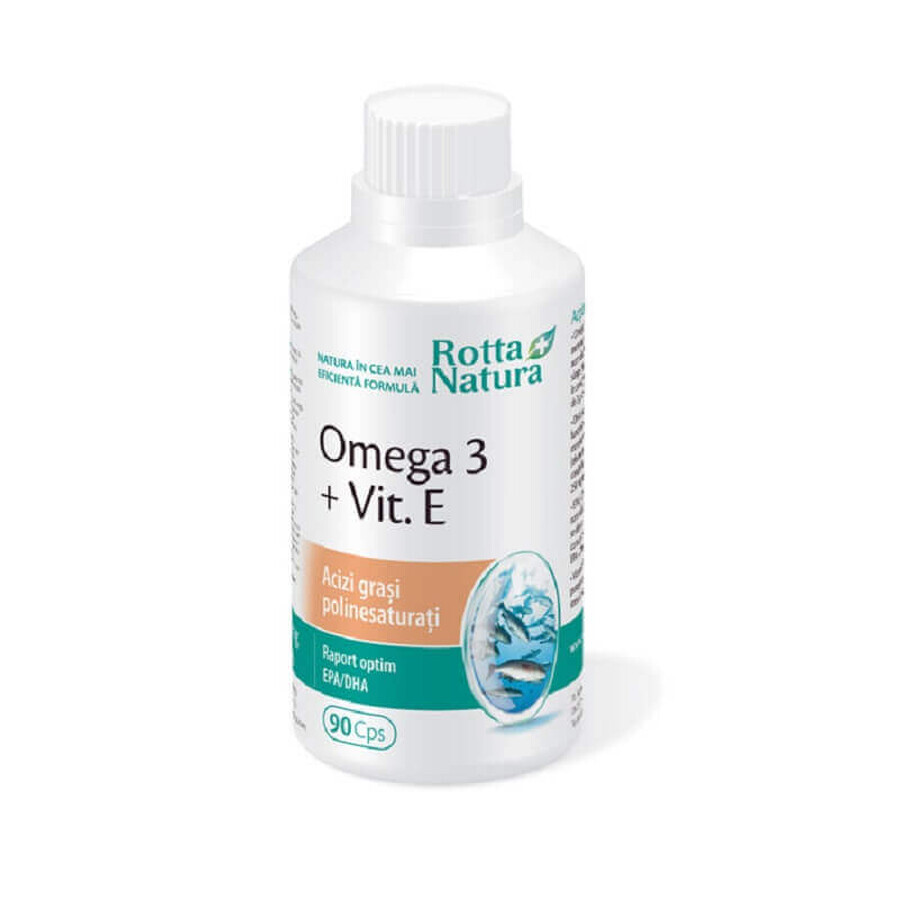 Omega 3 + Vitamin E 1000mg, 90 capsules, Rotta Natura