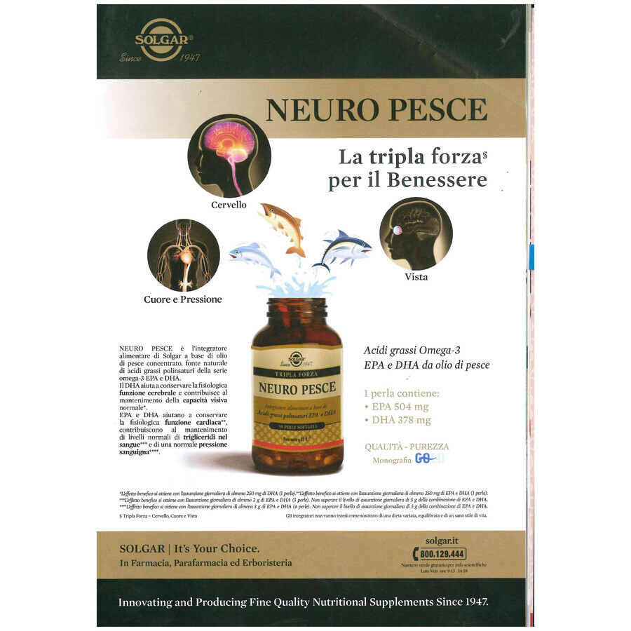 Neuro Pesce, 50 perle softgels, Solgar