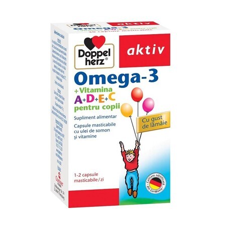 Omega 3 Vitamin A+D+E+C for children, 30 capsules, Doppelherz