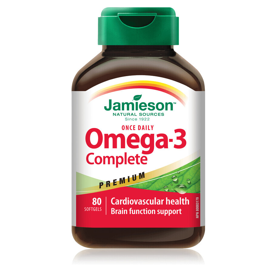 Omega-3 Complete Premium, 80 capsules, Jamieson