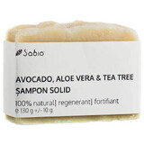 Champú sólido natural con aguacate, aloe vera y árbol del té, 130 g, Sabio