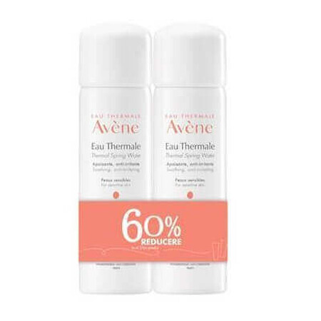 Confezione Acqua termale spray, 50 ml + 50 ml, Avène