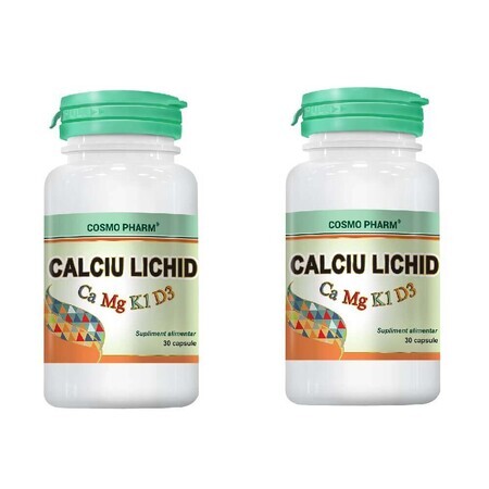 Pachet Calciu Lichid, 30 capsule (1+1), Cosmopharm