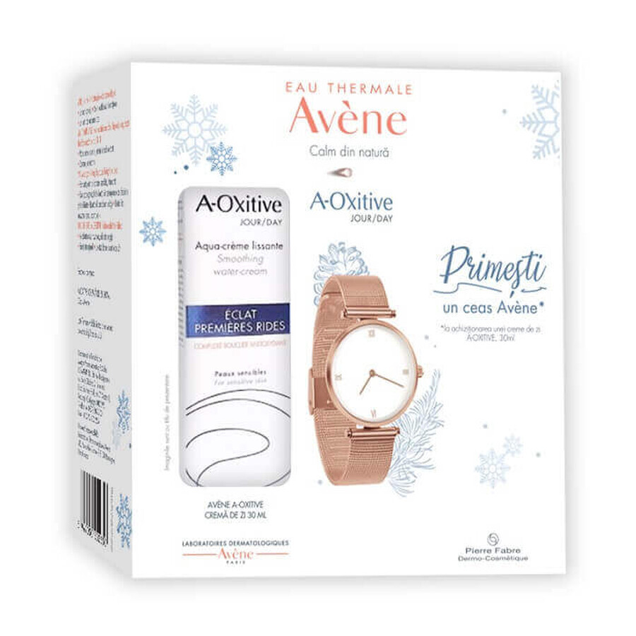 Confezione A-OXitive crema giorno idratante con effetto levigante, 30 ml + Orologio, Avene