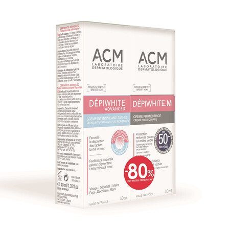 Pacchetto Depiwhite Advanced Cream, 40 ml + Depiwhite M Cream SPF 50+, 40 ml, Acm (sconto 80% su Depiwhite M Cream)