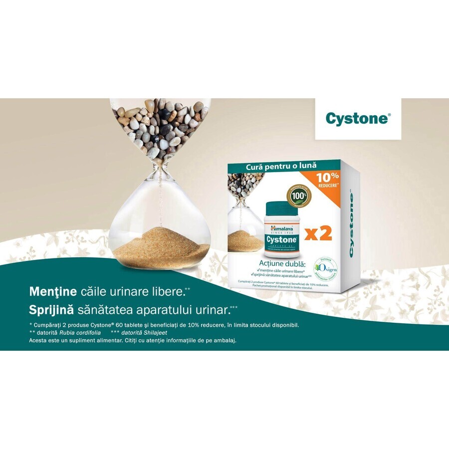 Confezione Cystone, 60 + 60 compresse, Himalaya (sconto 10%)