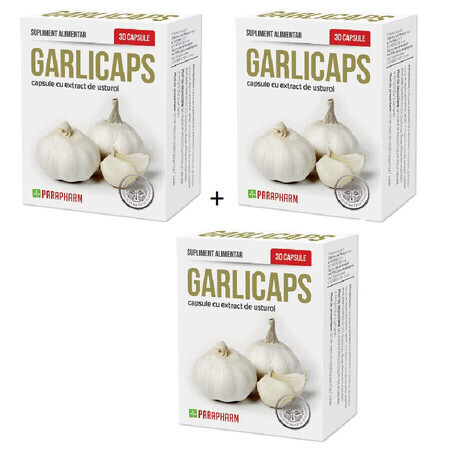 Garlicaps pack, 30 capsules (2+1), Parapharm