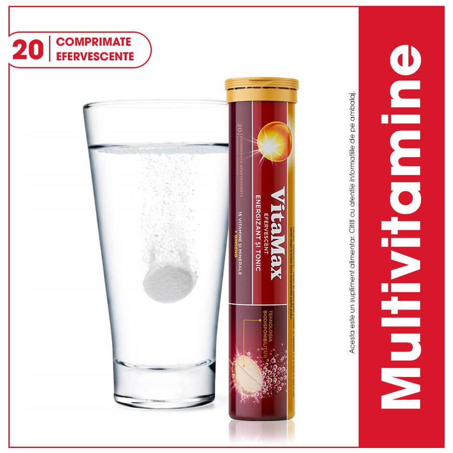 Confezione Vitamax Efervescent, 20 + 20 compresse, Perrigo