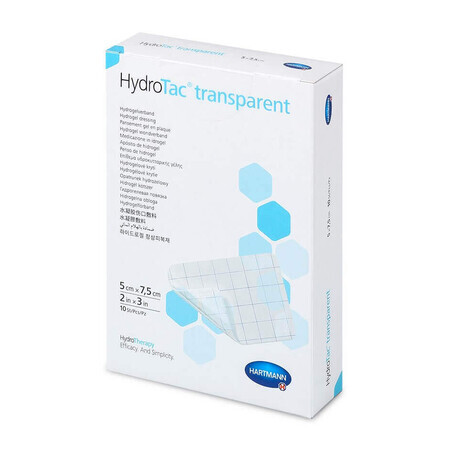 Medicazione in idrogel trasparente HydroTac 5x7,5 cm, 10 pezzi, Hartmann
