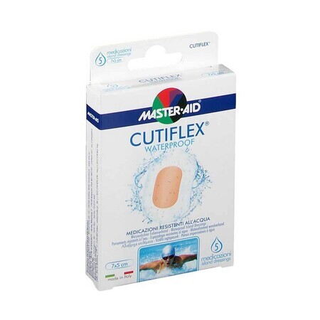 Master-Aid Cutiflex - Medicazione Waterproof 7cm x 5cm, 5 Medicazioni