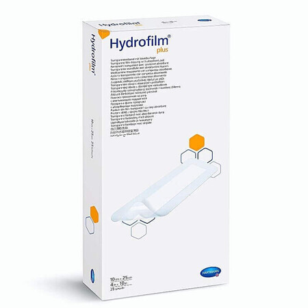 Hydrofilm plus medicazione trasparente, 10 x 25 cm (685779), 25 pezzi, Hartmann