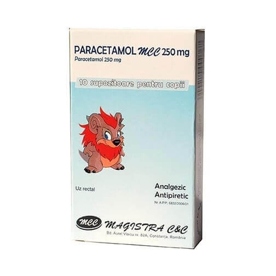 Paracetamolo MCC 250 mg supposte per bambini, 10 pezzi, Magistra