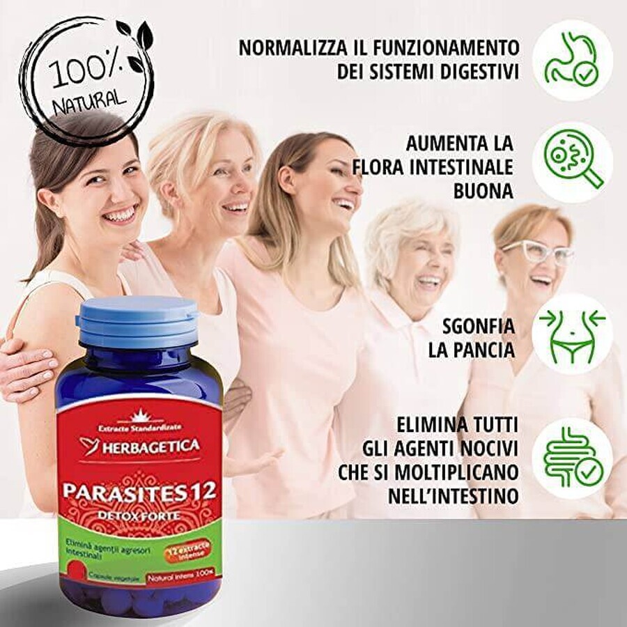 Parasites 12 Detox Forte, 120 capsule, Herbagetica 