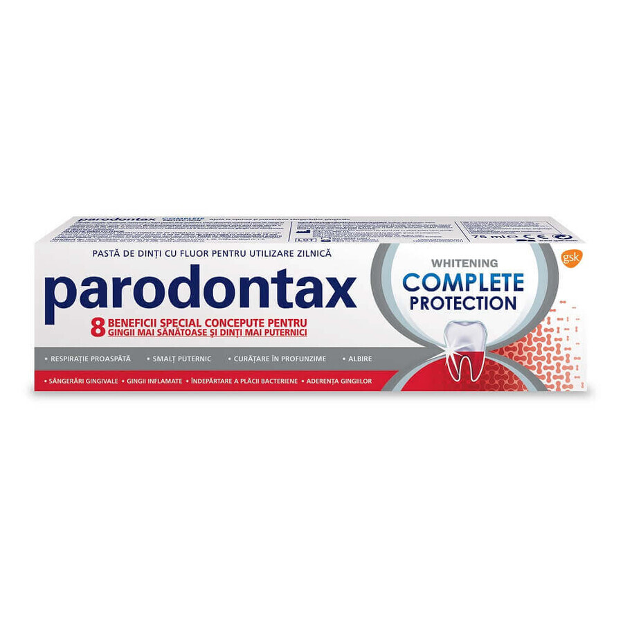 Dentifricio Protezione Completa Sbiancante Parodontax, 75 ml, Gsk