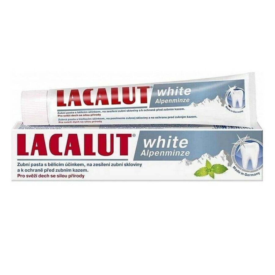 Lacalut Blanco Alpenminze pasta dentífrica medicinal, 75 ml, Theiss Naturwaren