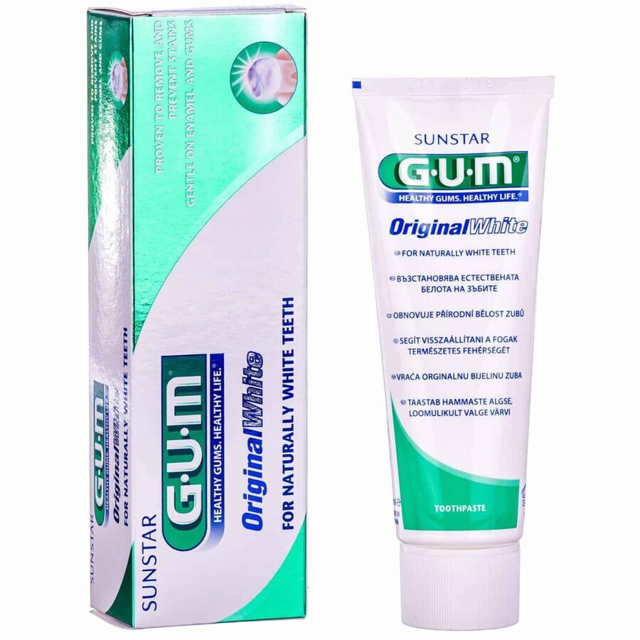 GUM Original White Dentifricio Per Denti Naturalmente Bianchi 75 ml