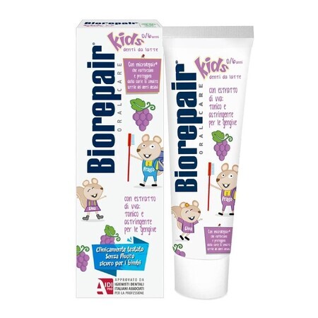 Biorepair Kids Dentifricio Anti-Carie 0/6 Anni al gusto d'Uva, 50ml