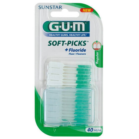 GUM Soft-Picks Scovolino Gomma Regolare 40 Pezzi