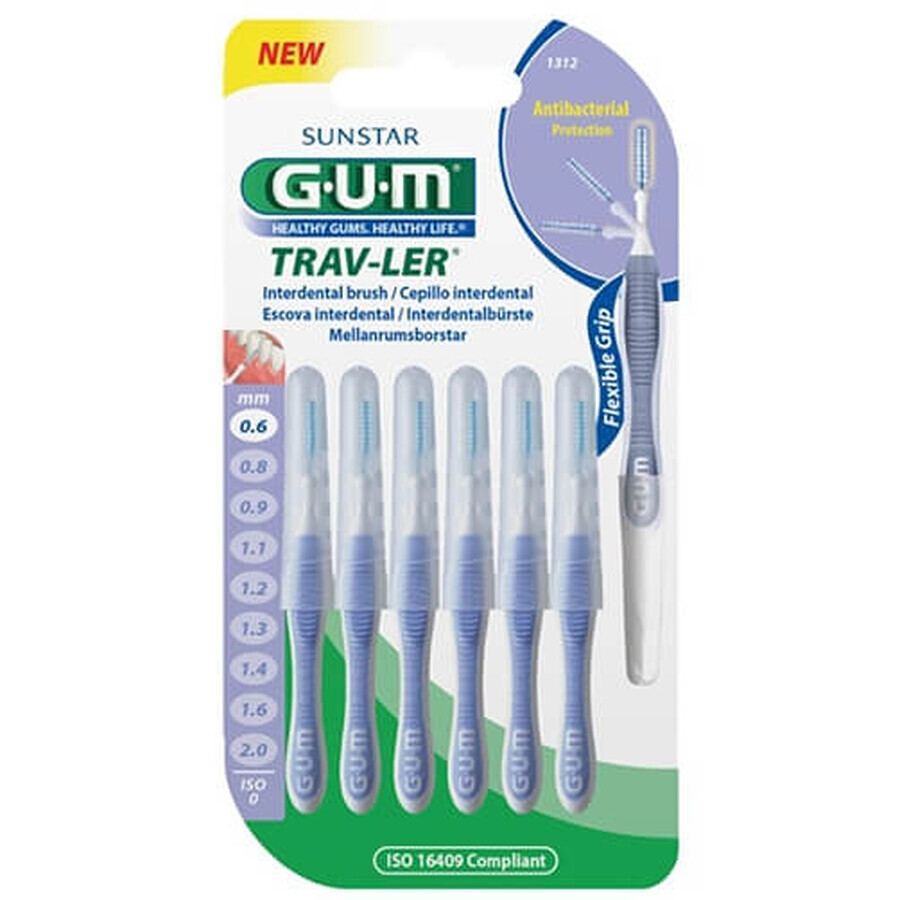 GUM Trav Ler 1312 Scovolino Interdentale 0.6 mm 6 Pezzi