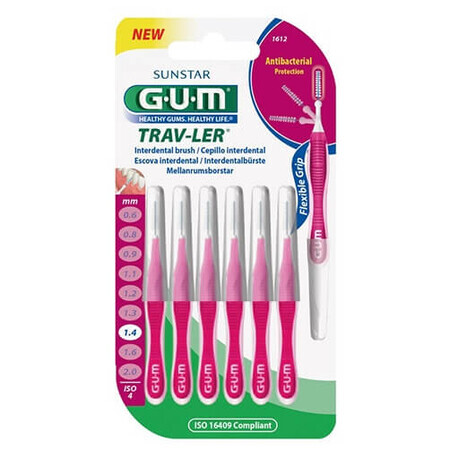 Trav-Ler interdental brushes 1.4 mm, 6 pieces, Sunstar Gum