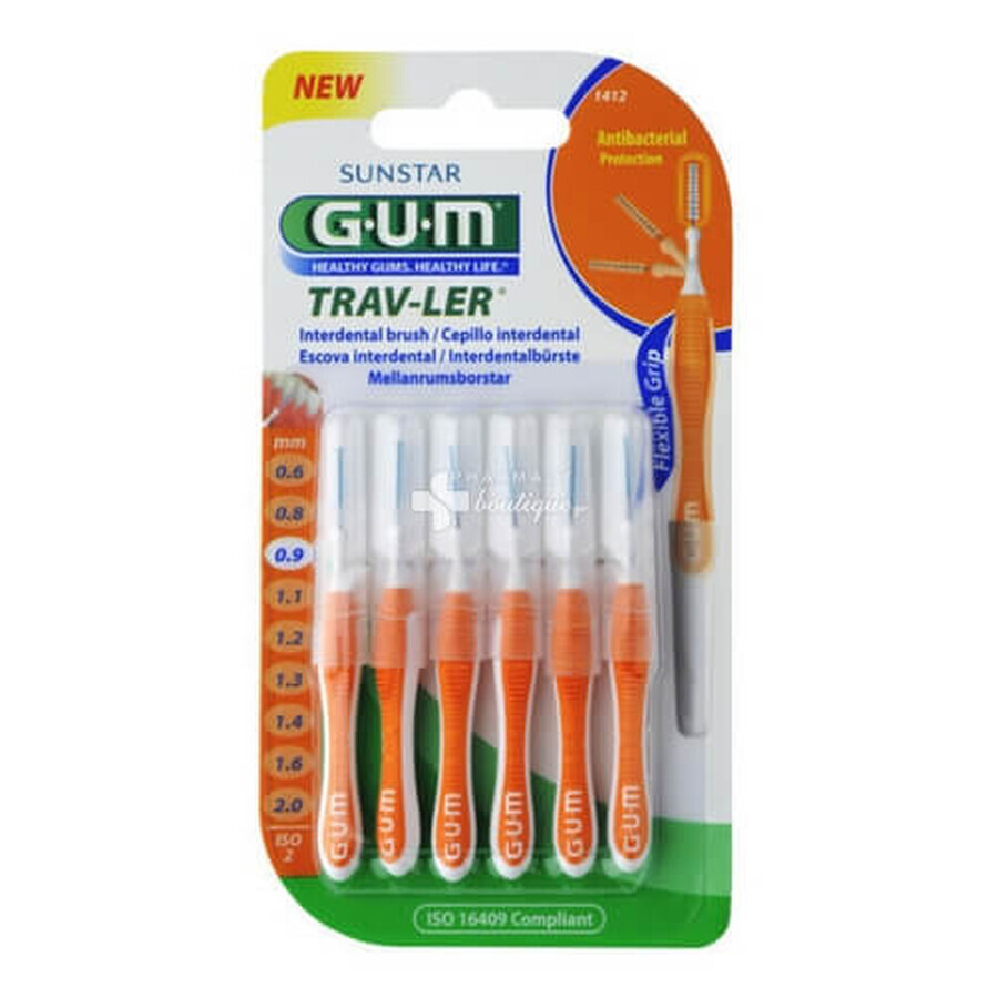 Interdental brushes Trav-Ler 0.9 mm, 6 pieces, Sunstar Gum