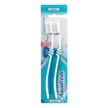 Toothbrush Clean and Flex Twin Aquafresh, Medium, Gsk