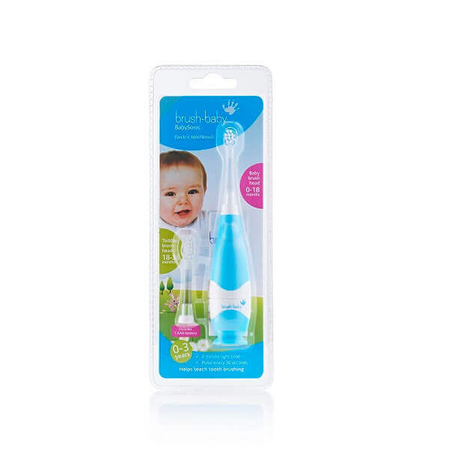 Blue electric toothbrush 0-3 years Babysonic, Brush Baby