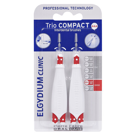 Trio Compact Interdentalbürste, groß, 2 Stück, Elgydium