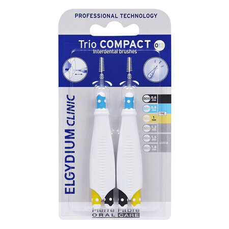 Cepillo interdental Trio Compact, Mix Negro Muy Estrecho, 2 piezas, Elgydium