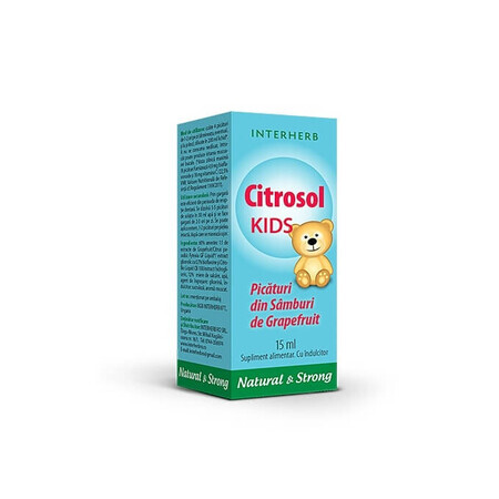 Gocce di semi di pompelmo Citrosol Kids, 15 ml, Interherb