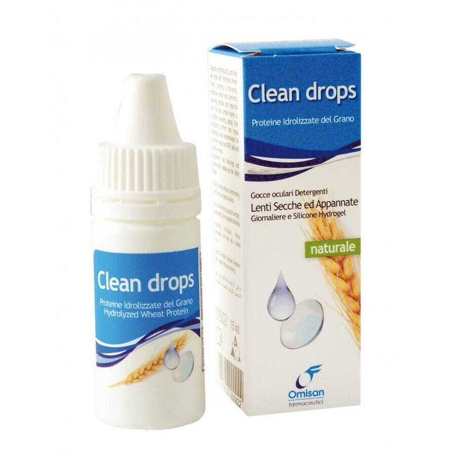 Gocce Oculari con proteine idrolizzate del grano Clean Drops, 15 ml, Omisan Farmaceutici 