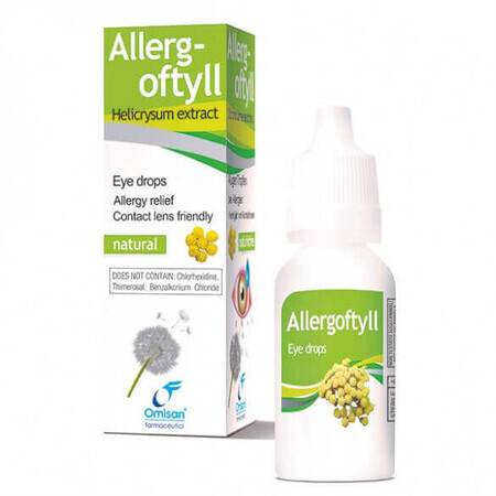 Allergic eye drops with helichrysum, AllergOftyll, 15 ml, Omisan Farmaceutici