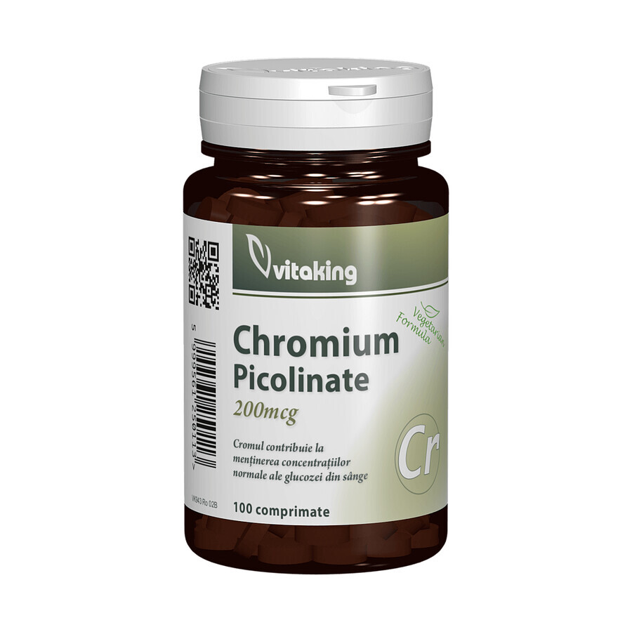 Chrom Picolinat 200 mcg, 100 Tabletten, VitaKing