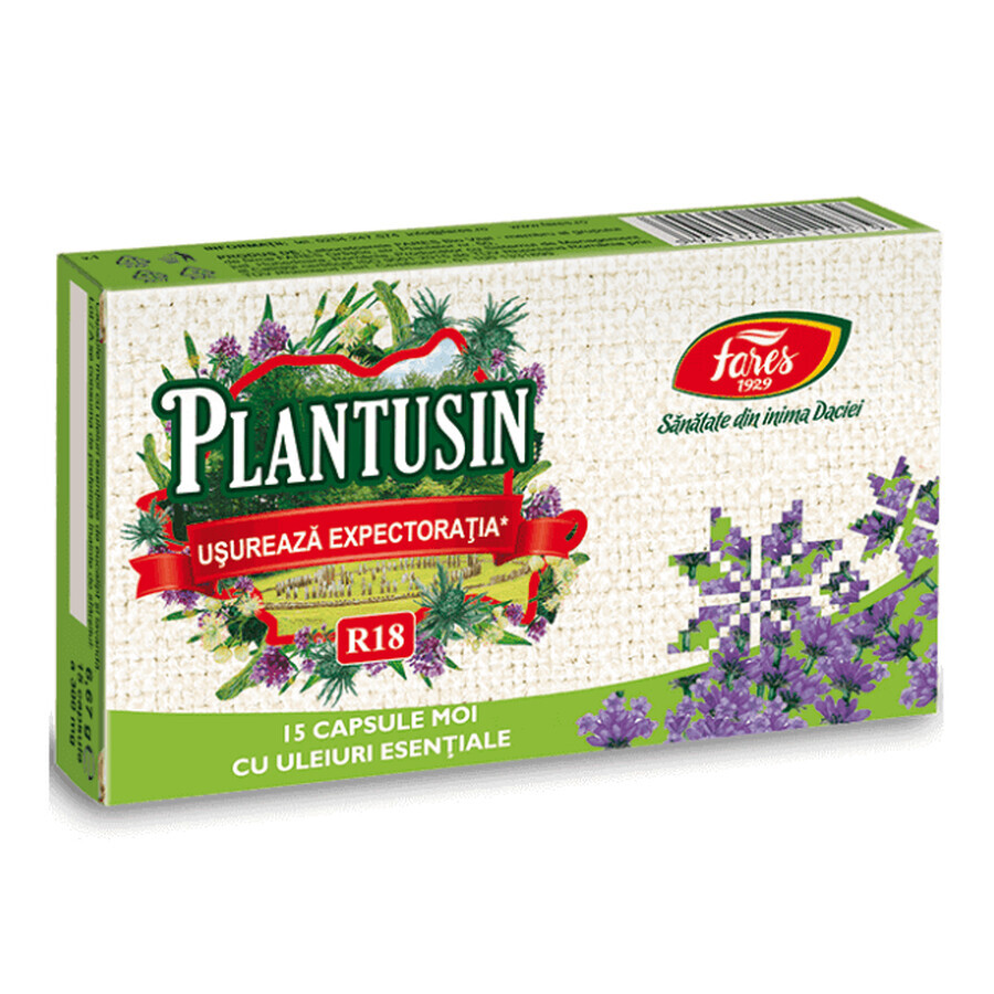 Plantusin Eases Expectoration R18, 15 capsules, Fares