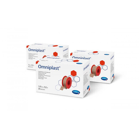 Omniplast hypoallergenes Textilpflaster auf Textilunterlage (900441), 2,5cmx5m, Hartmann