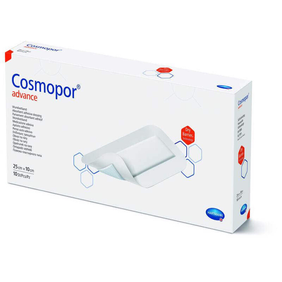 Toppe Cosmopor Advance (901016), 25x10 cm, 10 toppe, Hartmann