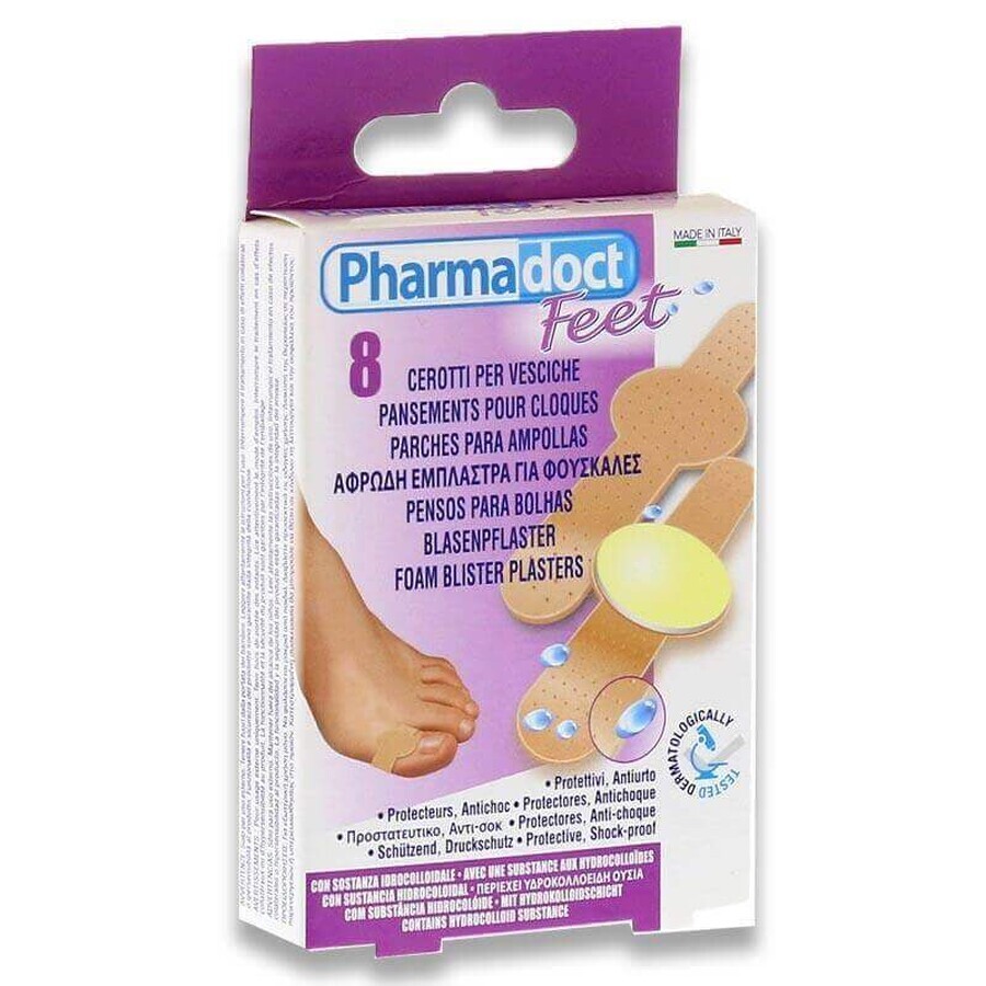 Hydrocolloid patches for blisters and corns, 8 pieces, Pharmadoct