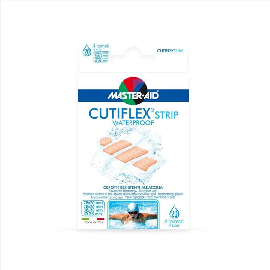 Master-Aid Cutiflex Strip Acqua Stop Cerotti Assortiti 20 Pezzi 4 Formati