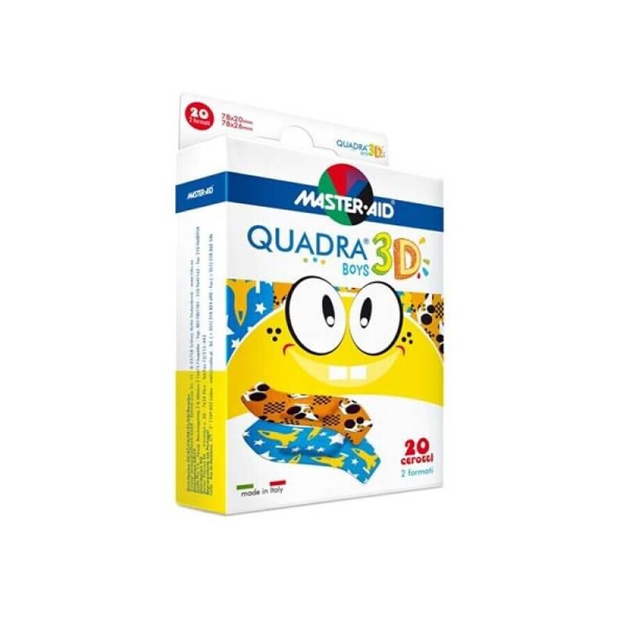 Quadra 3D Boys Master-Aid 20 Pezzi