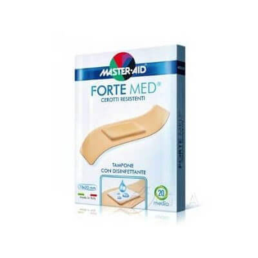 Master-Aid Fortemed - Cerotto con Tampone Disinfettante Medio, 20Cerotti