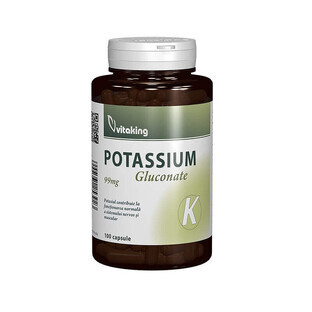 Potassium 99 mg, 100 capsules, VitaKing