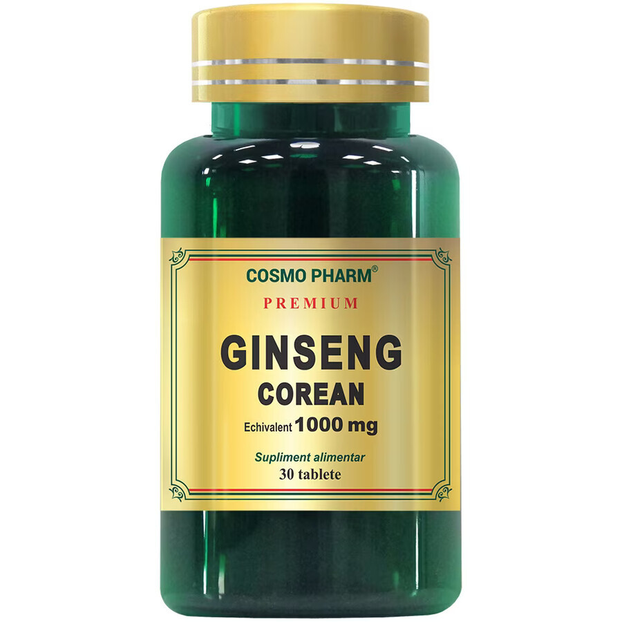 Premium Ginseng Corean 1000 mg, 30 tablete, Cosmopharm