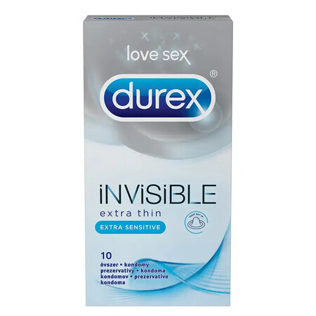 Preservativi invisibili extra sottili extra sensibili, 10 pezzi, Durex